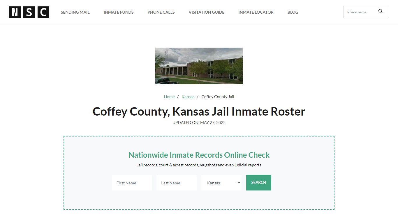 Coffey County, Kansas Jail Inmate Roster